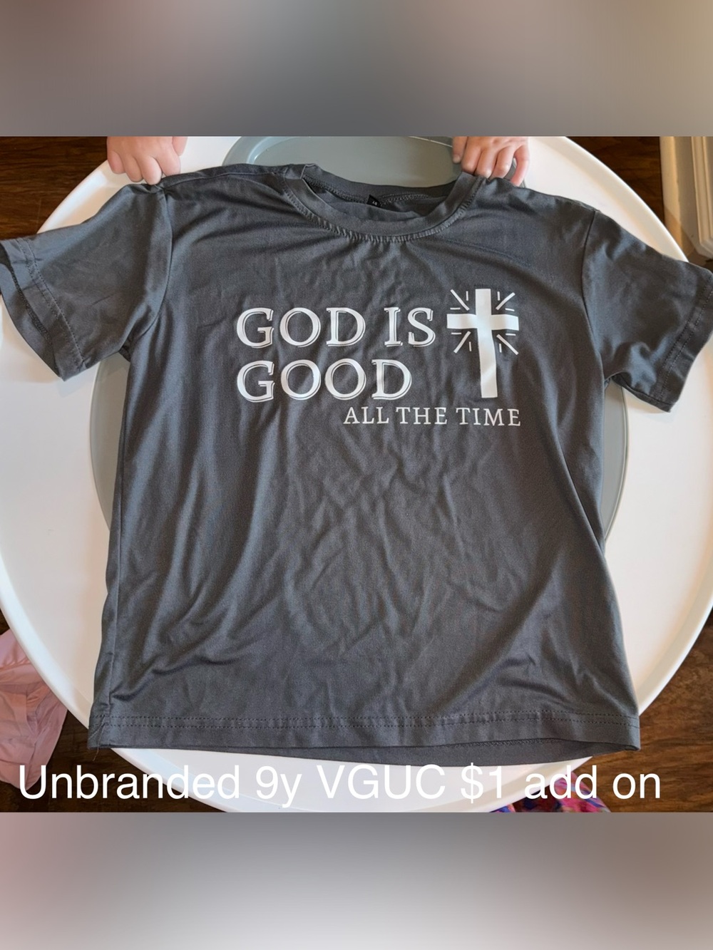 God Is Good Graphic Tee - Gray with White Print